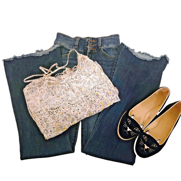 Free people sage floral tank top S Boho Camisole Adjustable straps - Picture 8 of 16